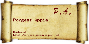 Porgesz Appia névjegykártya
